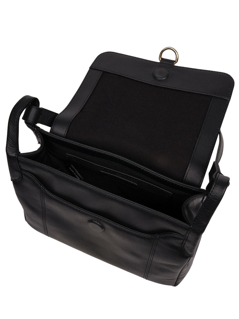 Pure Luxuries London black Cassie leather crossbody bag (British brand)