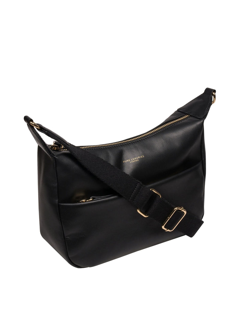 Pure Luxuries London black Leonora leather crossbody bag (British brand)