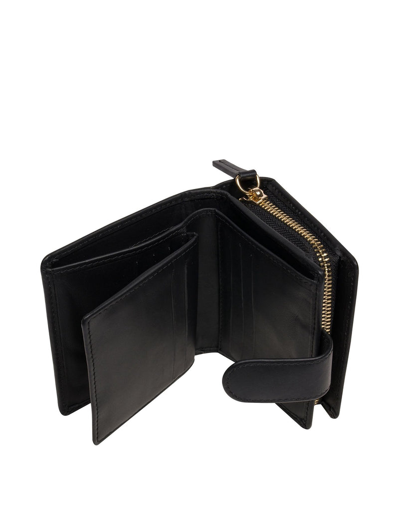 Pure Luxuries London black leather bi-fold purse - British product