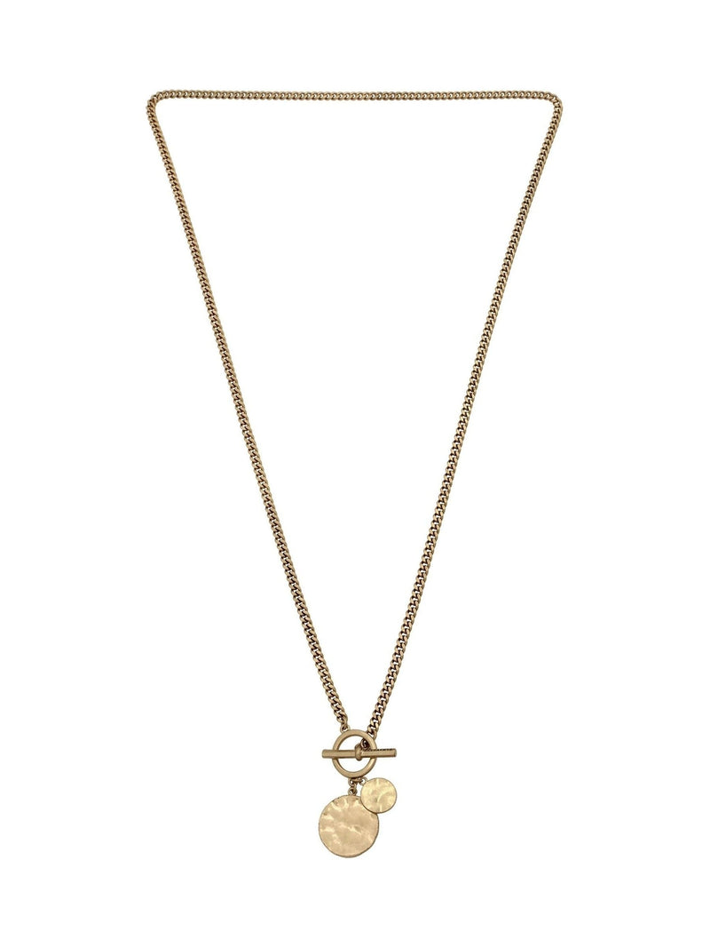 AllSaints gold tone disc pendant necklace, UK version