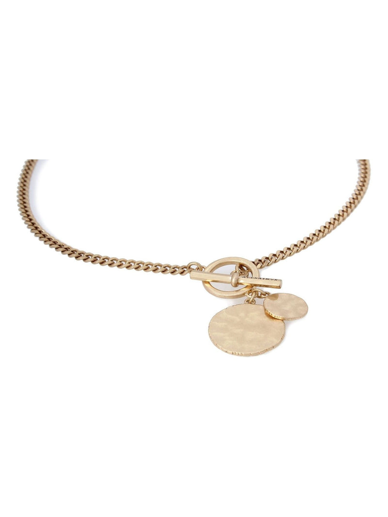 AllSaints gold tone disc pendant necklace, UK version