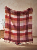 Orange Cosy Check Throw recycled polyester, UK version
