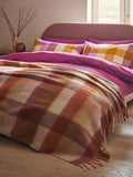 Orange Cosy Check Throw recycled polyester, UK version