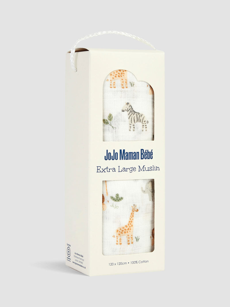 JoJo Maman Bébé safari extra large muslin cloth 120x120cm (British brand)