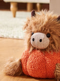 Hamish The Highland Cow orange pumpkin plush doorstop, imported from the UK