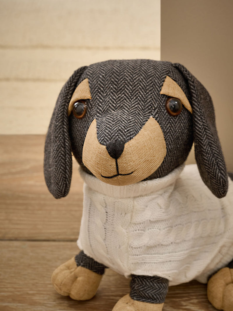 Hoxley brown dachshund doorstop soft textile - British product