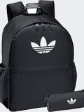 adidas Originals black backpack with pencil case (British brand)
