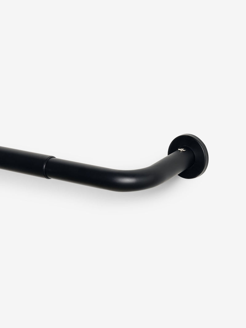 Black room darkening 28mm curtain pole kit (British brand)