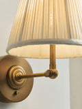 Twyford rechargeable wall light antique brass fabric shade, imported from the UK
