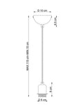 White cable kit ES lamp holder grey fabric cable (British brand)