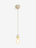 White cable kit ES lamp holder grey fabric cable (British brand)