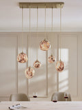 Elodie linear pendant light confetti glass brass - British product