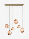 Elodie linear pendant light confetti glass brass - British product