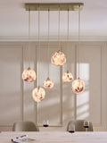 Elodie linear pendant light confetti glass brass - British product