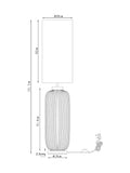 Lexington Brass Floor Lamp with ribbed glass base, imported from the UK