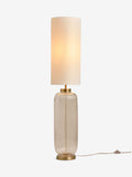 Lexington Brass Floor Lamp with ribbed glass base, imported from the UK