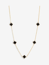 Next Jon Richard Black Plated Jet Station Clover Necklace with 17'' Chain and 3'' Extender- Buy online at McGrocer