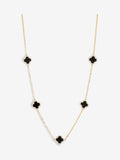 Jon Richard black plated clover necklace, UK version