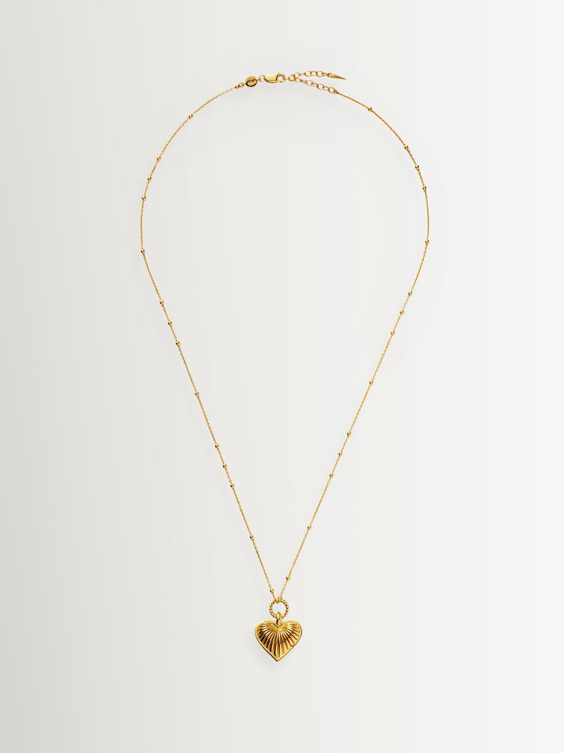 Missoma gold ridge heart charm necklace, UK version