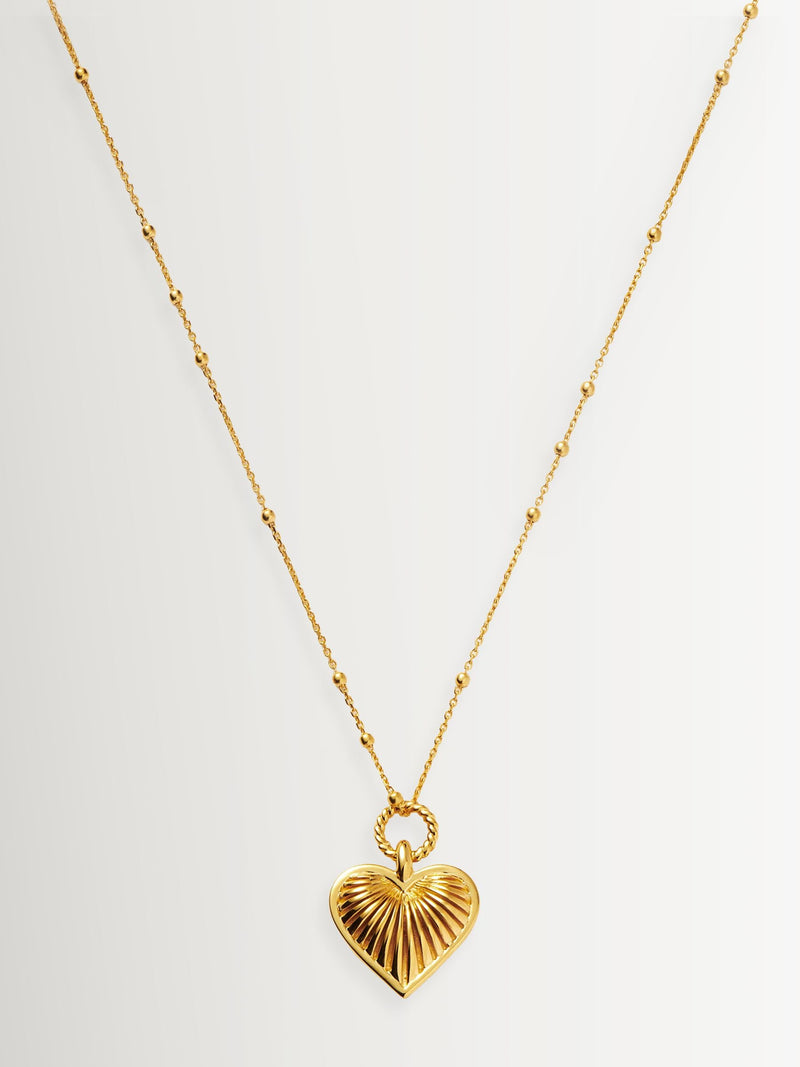 Missoma gold ridge heart charm necklace, UK version