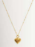 Missoma gold ridge heart charm necklace, UK version