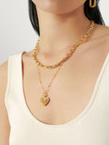 Missoma gold ridge heart charm necklace, UK version