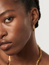 Next Missoma Gold Tone Twisted Tidal Small Hoop Earrings- Buy online at McGrocer