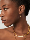 Missoma gold tone twisted tidal small hoop earrings, imported from the UK