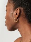 Missoma gold tone twisted tidal small hoop earrings, imported from the UK
