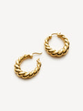 Missoma gold tone twisted tidal small hoop earrings, imported from the UK