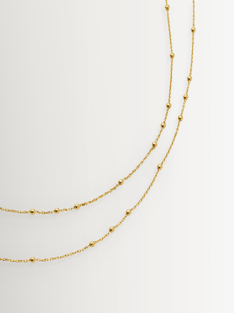 Missoma gold tone double chain necklace, UK version