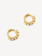 Next Missoma Gold Tone Pearl Huggie Earrings- Buy online at McGrocer