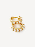 Missoma gold vermeil pearl huggie earrings, imported from the UK