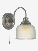 Next Dar Lighting Antique Chrome Textured Glass Tack Wall Light- Buy online at McGrocer