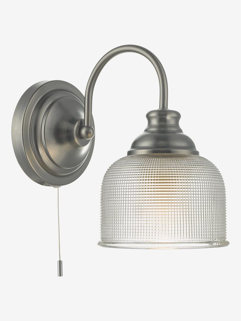 Dar Lighting antique chrome textured wall light (British brand)