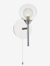 Next Dar Lighting Zeke Polished Chrome Glass Wall Light- Buy online at McGrocer