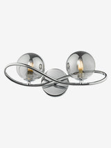 Next Dar Lighting Lysandra Polished Chrome Smoked Glass 2 Light Wall Light- Buy online at McGrocer