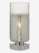 Next Dar Lighting Deena Crackle Glass Polished Chrome Touch Table Lamp 28cm- Buy online at McGrocer