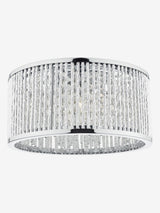 Next Dar Lighting Nantes 3 Light Flush Ceiling Light Polished Chrome Clear 16cm x 30cm- Buy online at McGrocer