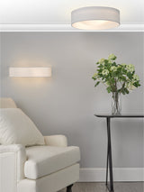 Next Dar Lighting Nysa White Frosted 2-Light Flush Ceiling Light- Buy online at McGrocer