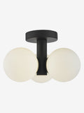 Dar Lighting Blake semi flush ceiling light matt black opal glass, UK version