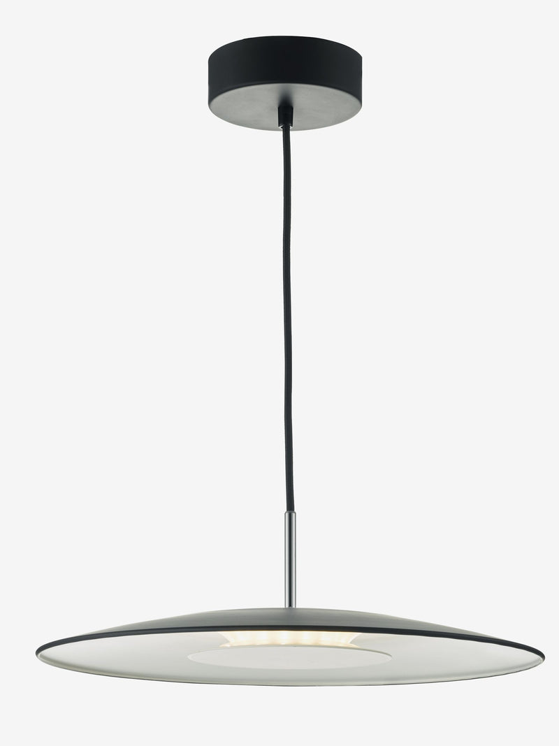 Dar Lighting Enoch pendant light matt black 40cm, imported from the UK