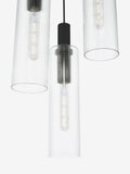 Dar Lighting Ruben 3 light cluster pendant satin black, imported from the UK