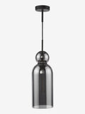 Dar Lighting Tao pendant light smoked glass matt black, imported from the UK