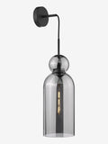 Dar Lighting Tao pendant light smoked glass matt black, imported from the UK