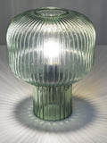 Dar Lighting Demarius ribbed glass table lamp forest green - British product