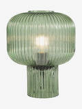 Dar Lighting Demarius ribbed glass table lamp forest green - British product