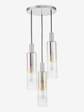 Dar Lighting Ruben 3 cluster pendant in satin silver, UK version