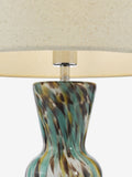Dar Lighting table lamp blue art glass H52x30cm, UK version
