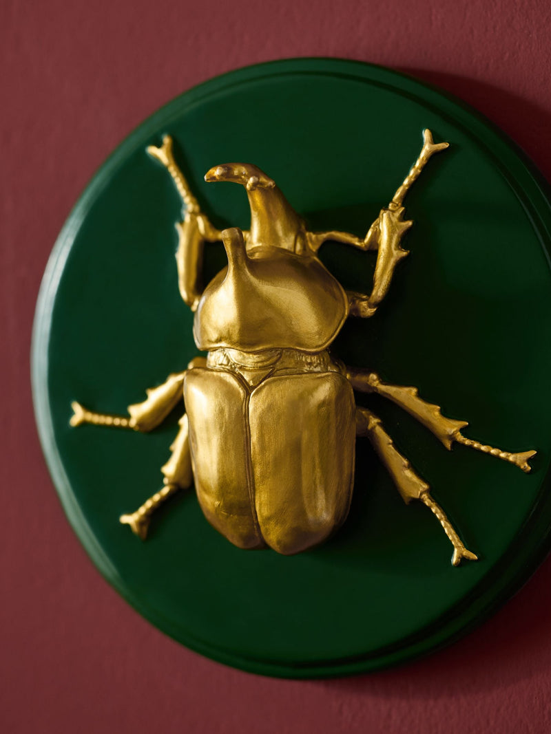 Laurence Llewelyn-Bowen 3-piece burgundy green black insect wall plaques, UK version